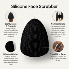 MANSCAPED The Face Buffer silicone bristles close-up showing gentle exfoliation