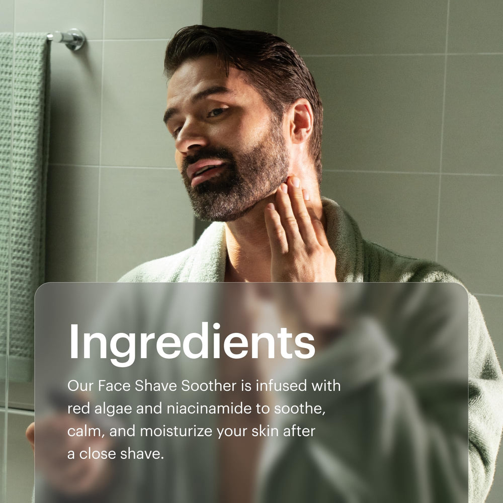 MANSCAPED Face Shave Soother application step dime-sized amount on face
