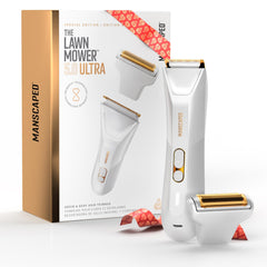 MANSCAPED Lawn Mower 5.0 Ultra dual-head trimmer image; precise skin-safe grooming results.