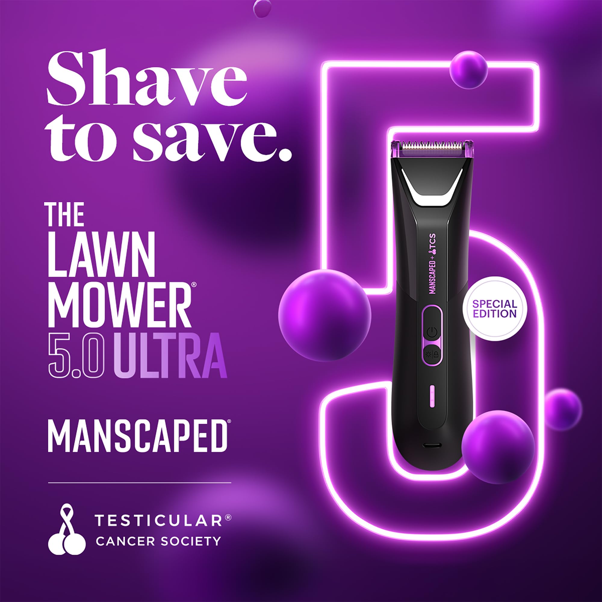 MANSCAPED Lawn Mower 5.0 Ultra dual LEDs illuminate grooming area