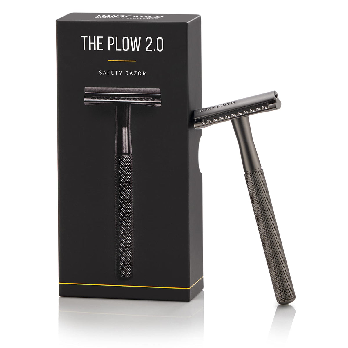 MANSCAPED The Plow 2.0 handle closeup highlights precise, comfortable daily shaving.