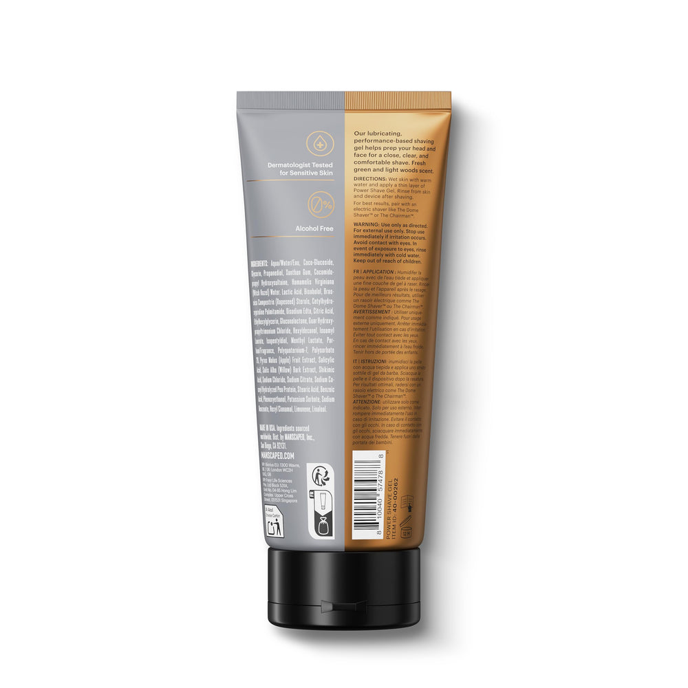 MANSCAPED Power Shave Gel aftercare rinse-towel-dry steps