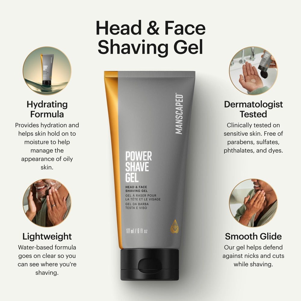 MANSCAPED Power Shave Gel foam-lather-closeup demonstrates glide to reduce nicks