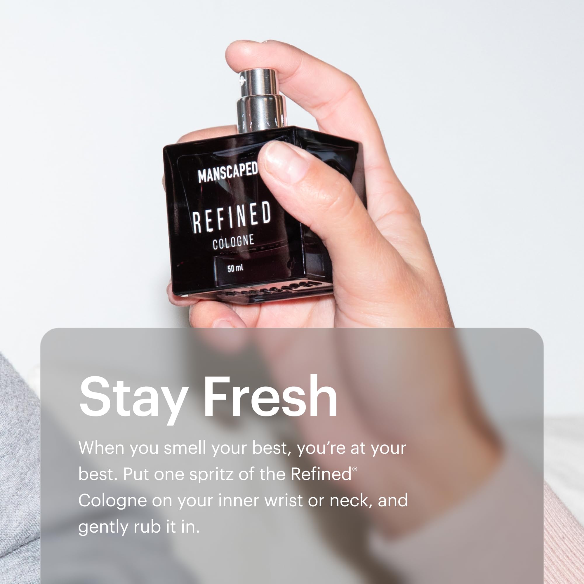 MANSCAPED Refined Cologne base notes deliver lasting, light-wood finish