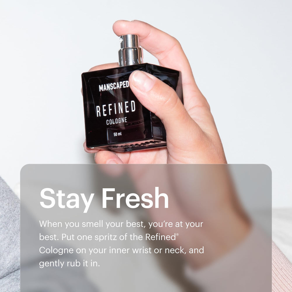 MANSCAPED Refined Cologne base notes deliver lasting, light-wood finish