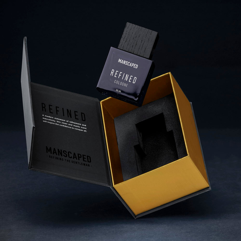 MANSCAPED Refined Cologne packaging highlights travel-friendly 50ml size
