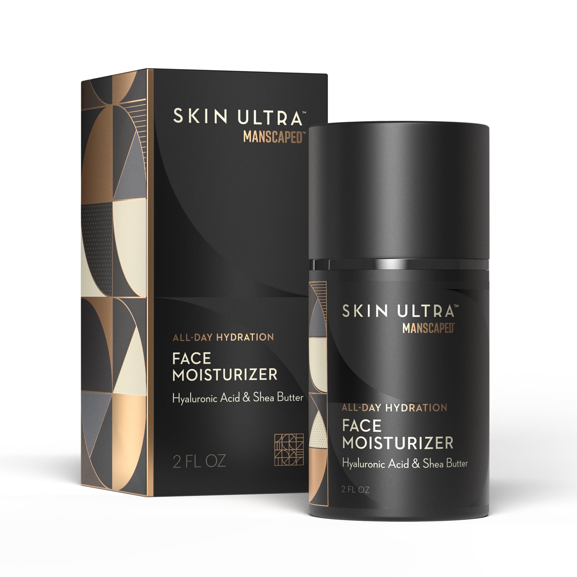 MANSCAPED Skin Ultra moisturizer jar close-up shows silky texture and hydration.