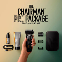 MANSCAPED The Chairman Pro LED spotlight highlights hard-to-see hairs around neck and jawline