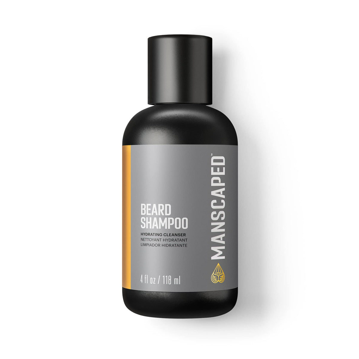 MANSCAPED UltraPremium Beard Shampoo bottle front highlights hydrating cleansing