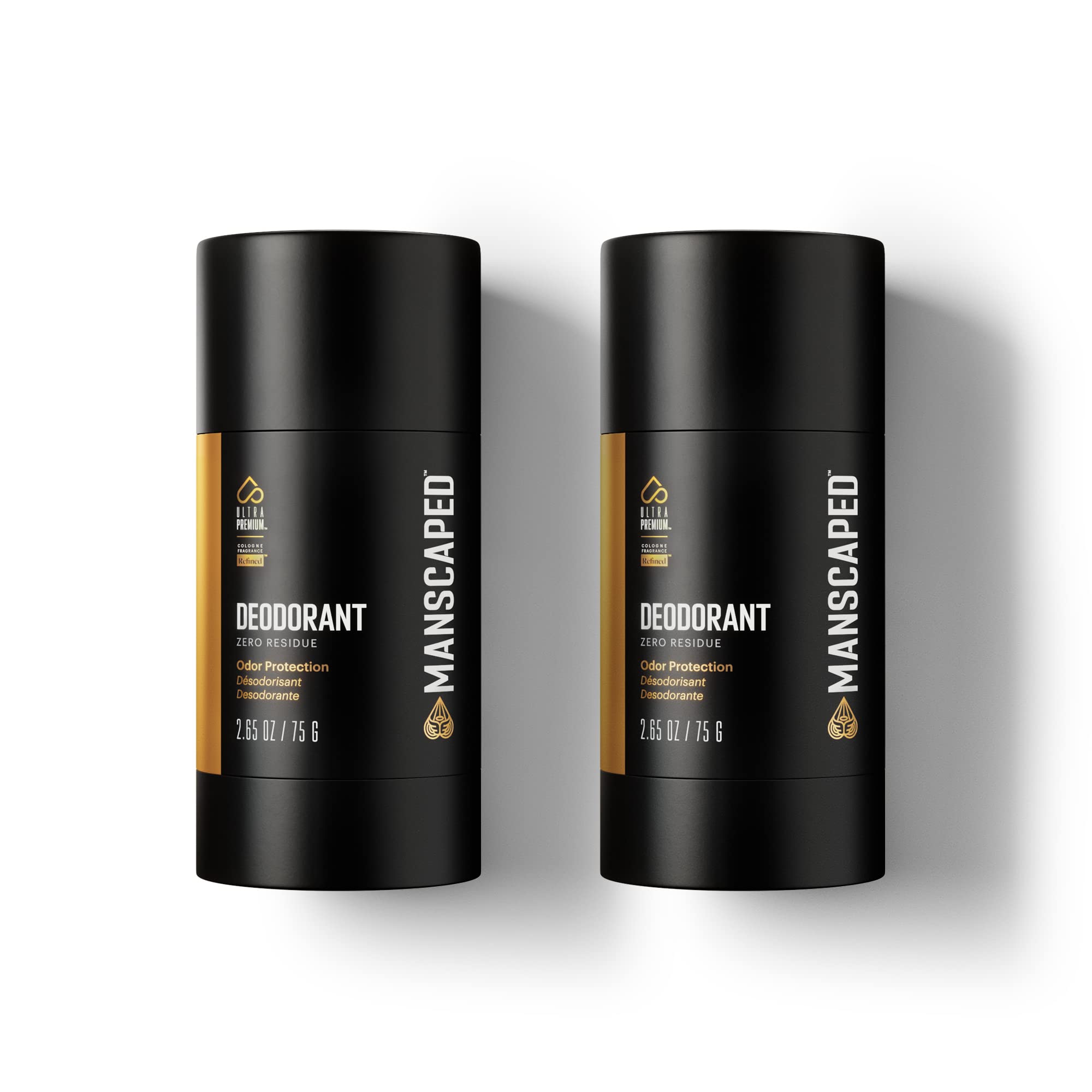 MANSCAPED UltraPremium deodorant application demonstrates clear, fast-drying protection