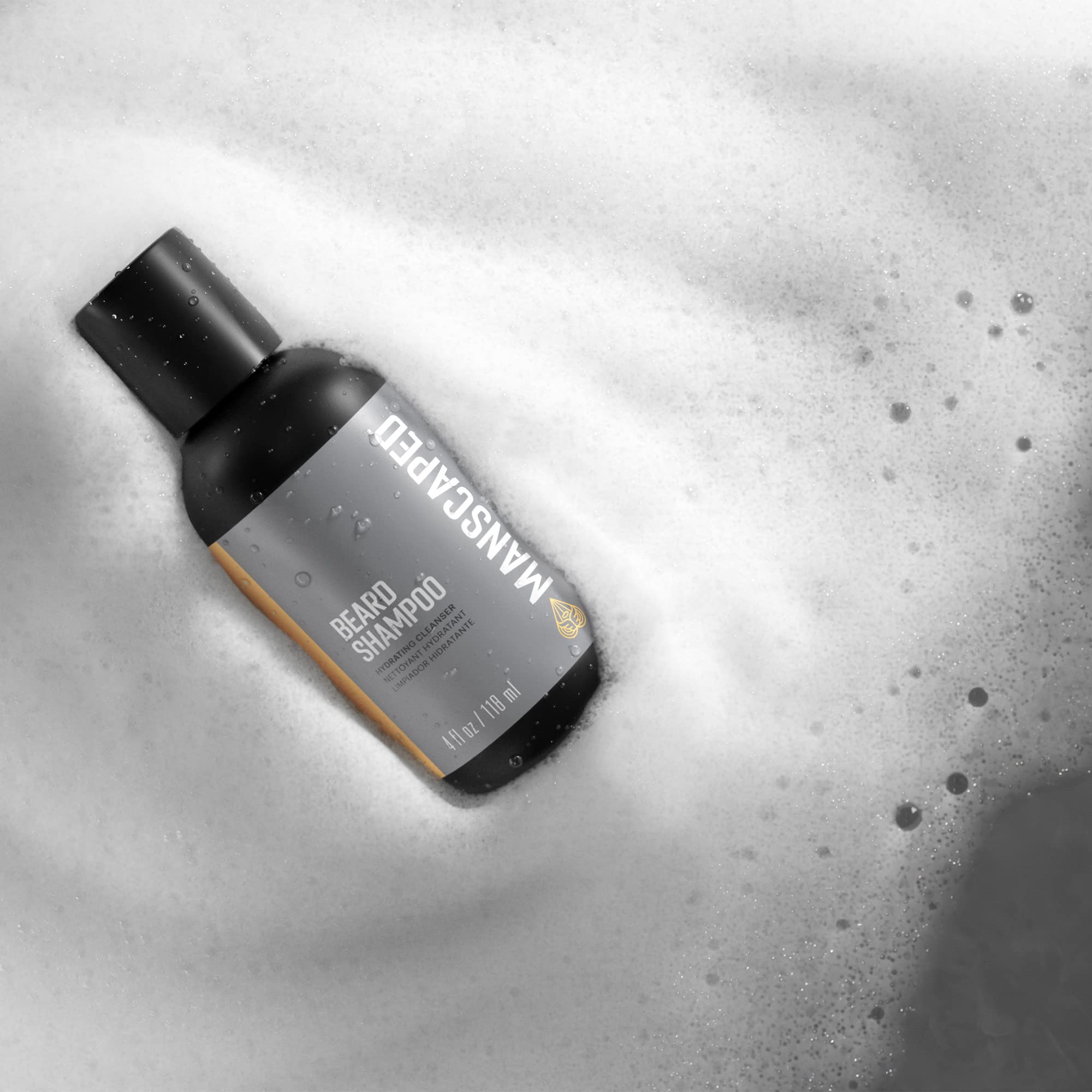 MANSCAPED packaging with eucalyptus and lavender imagery conveys calming scent