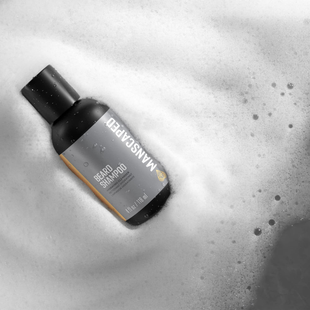 MANSCAPED packaging with eucalyptus and lavender imagery conveys calming scent