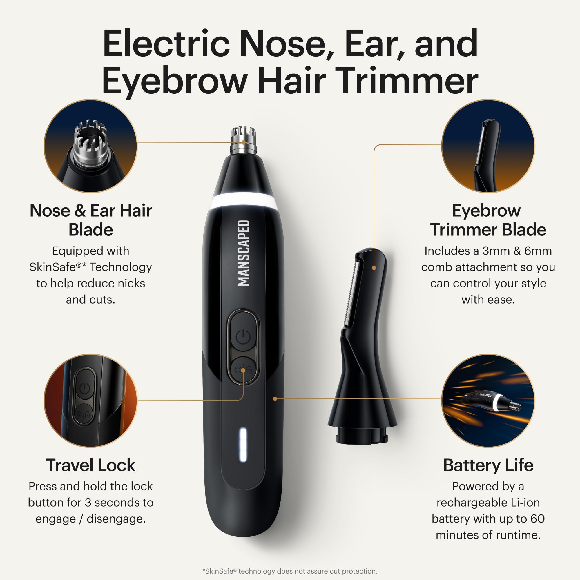 MANSCAPED Weed Whacker 3.0 PRO ear trim for safe, quick ear hair maintenance.