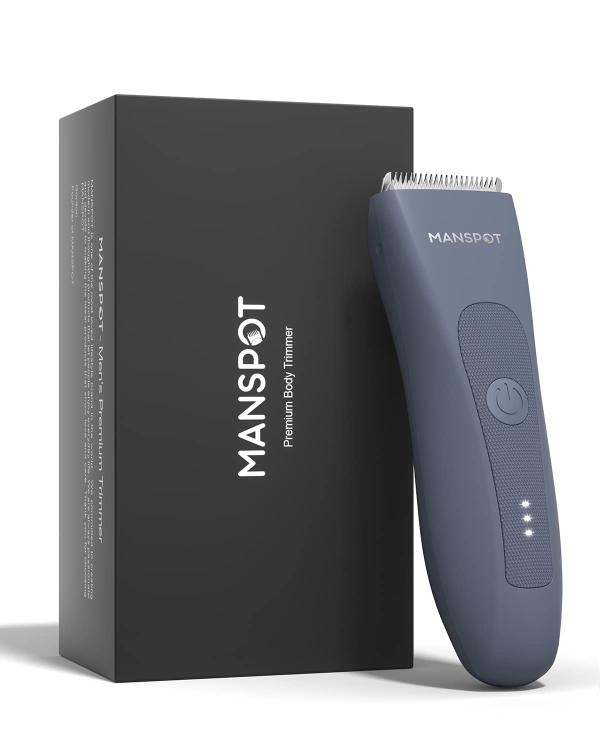 MANSPOT electric groin hair trimmer front view offers precise grooming and comfort.