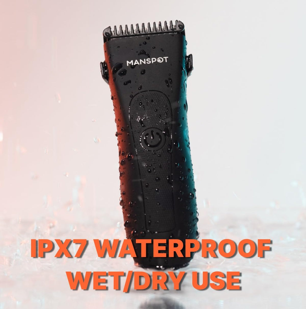 MANSPOT ergonomic handle offers secure grip during extended grooming sessions.