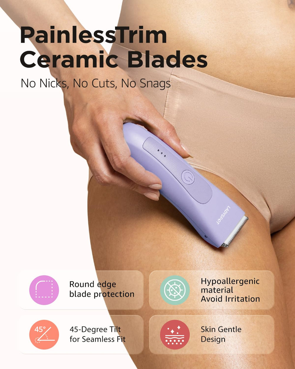 MANSPOT LADYSPOT ceramic blades close-up for gentle skin glide and precision.