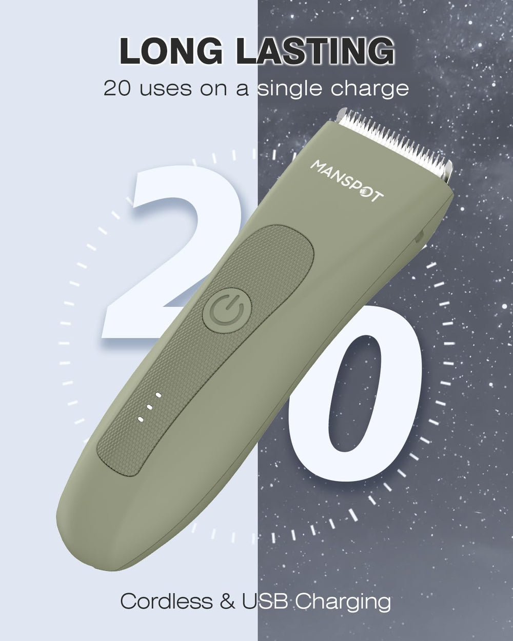 MANSPOT ergonomic grip enables precise trimming even when wet.