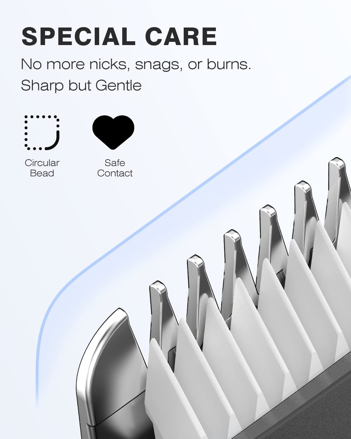 MANSPOT hypoallergenic ceramic blades ensure irritation-free trimming for delicate groin areas.