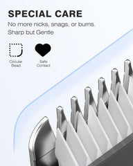 MANSPOT hypoallergenic ceramic blades ensure irritation-free trimming for delicate groin areas.