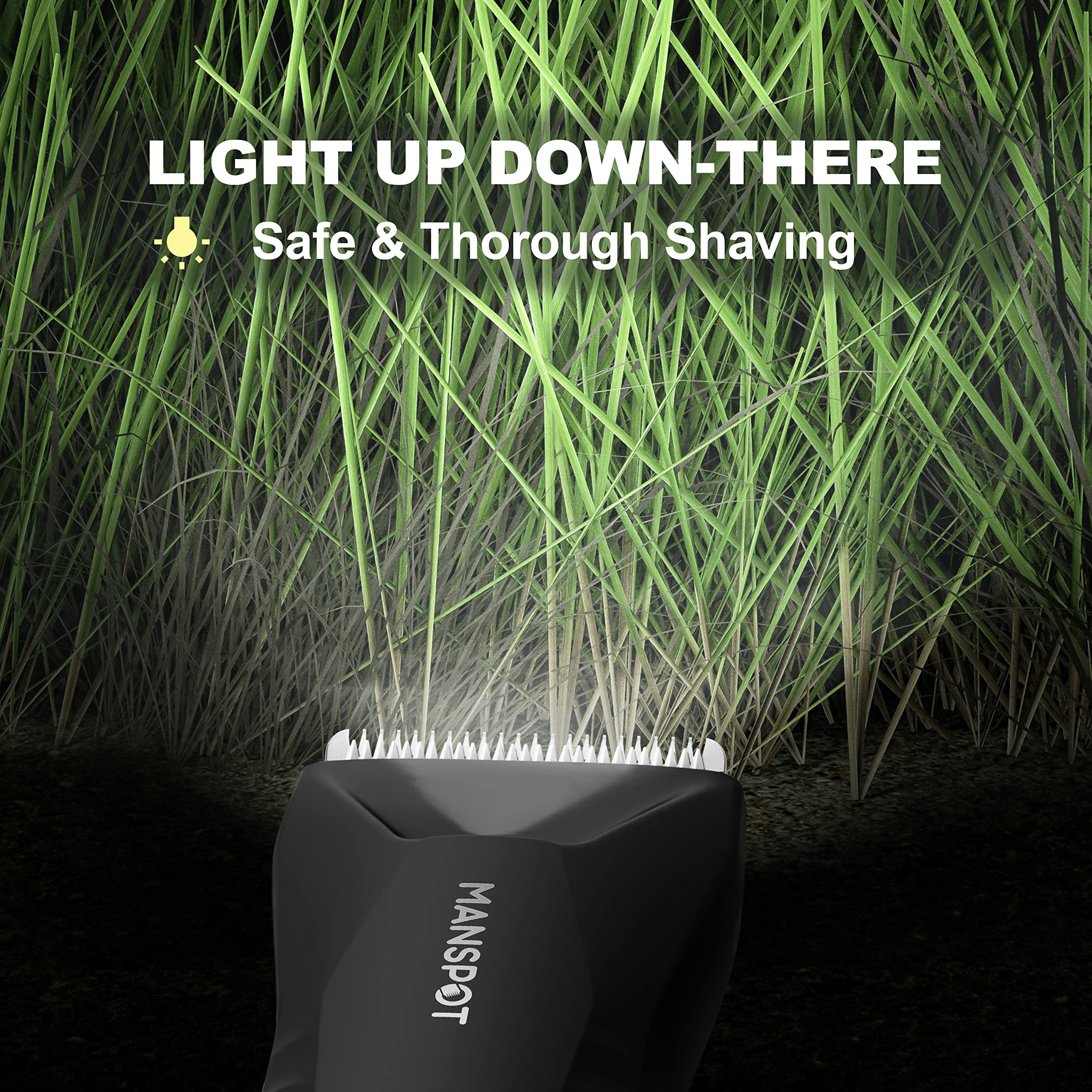 MANSPOT replaceable ceramic blade heads enabling durable, irritation-free grooming.