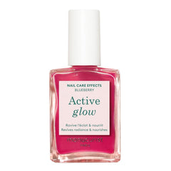 Manucurist Active Glow Blueberry bottle closeup showing hydrating, glow-ready formula