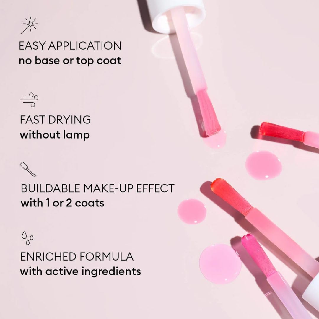 Manucurist Active Glow Blueberry swatch reveals sheer pink rose glow