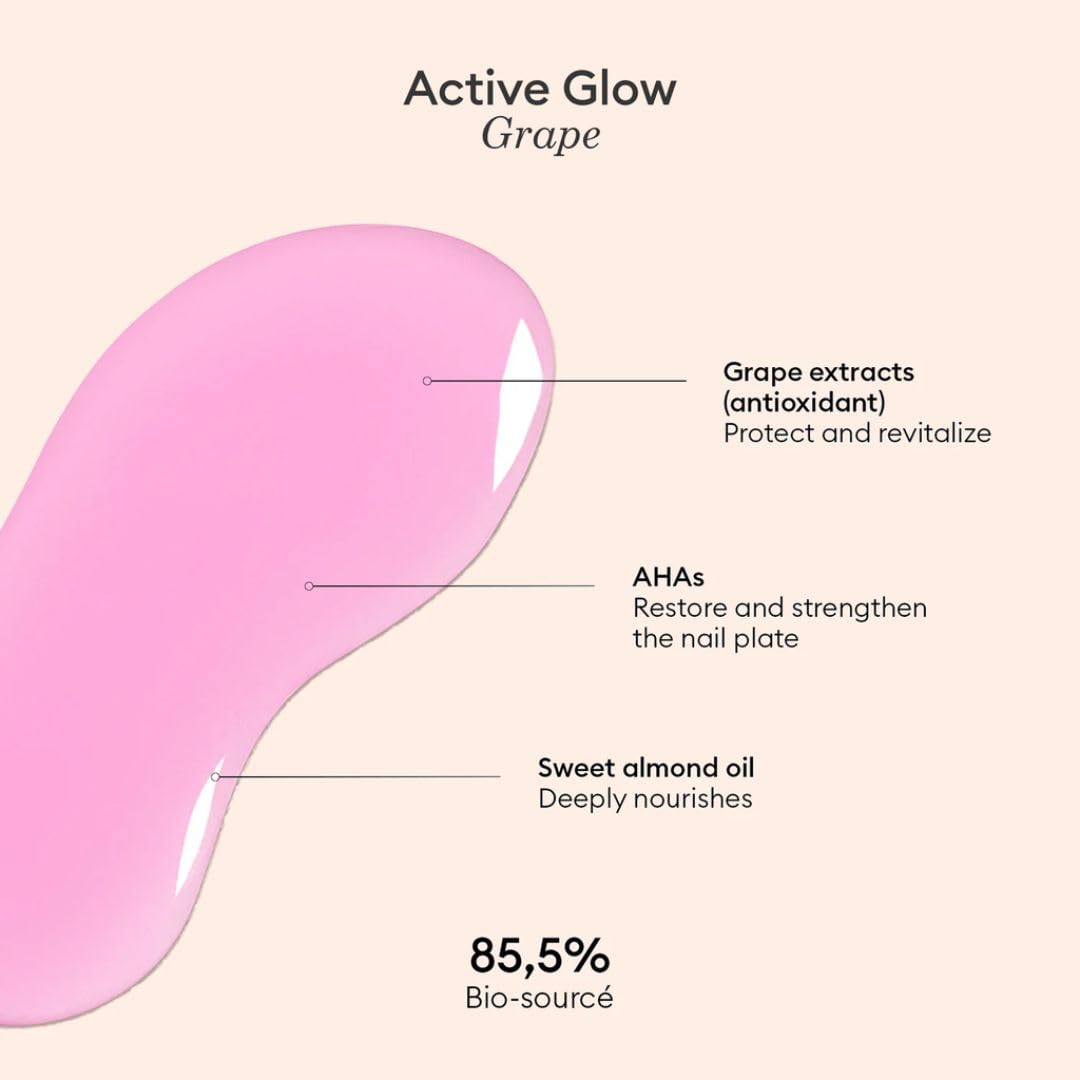 Manucurist Active Glow Grape nail-concealer tint conceals imperfection while adding glow