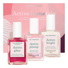 Manucurist Active Icons Trio front view gift set highlighting three nail care essentials for holidays