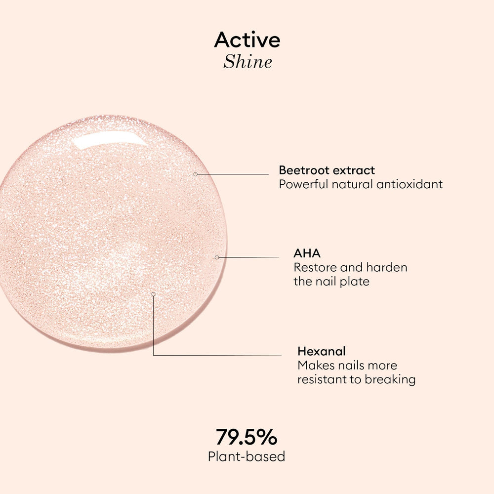 Manucurist Active Shine fast-dry finish on nails for mirror shine