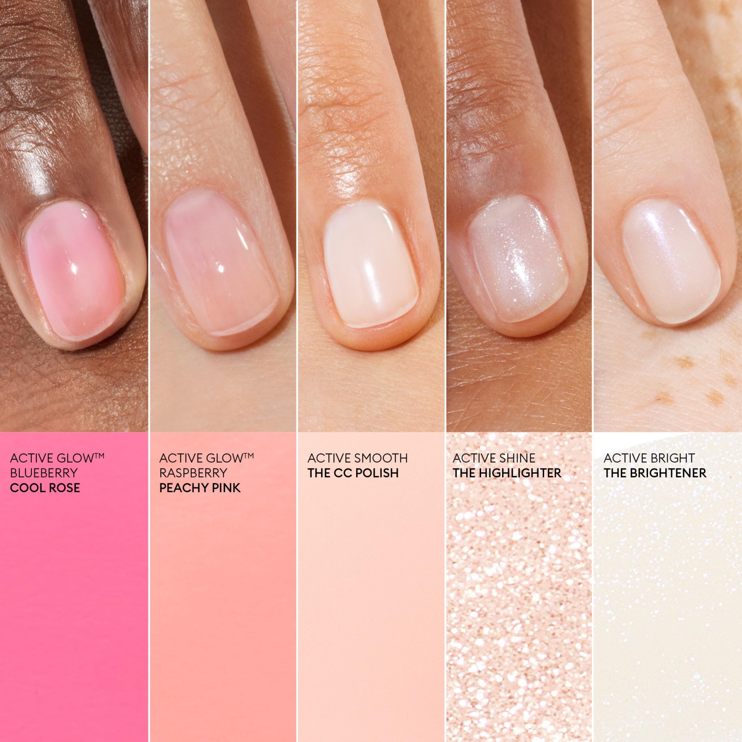 Manucurist Active Shine swatch captures glossy finish and light-reflecting shine