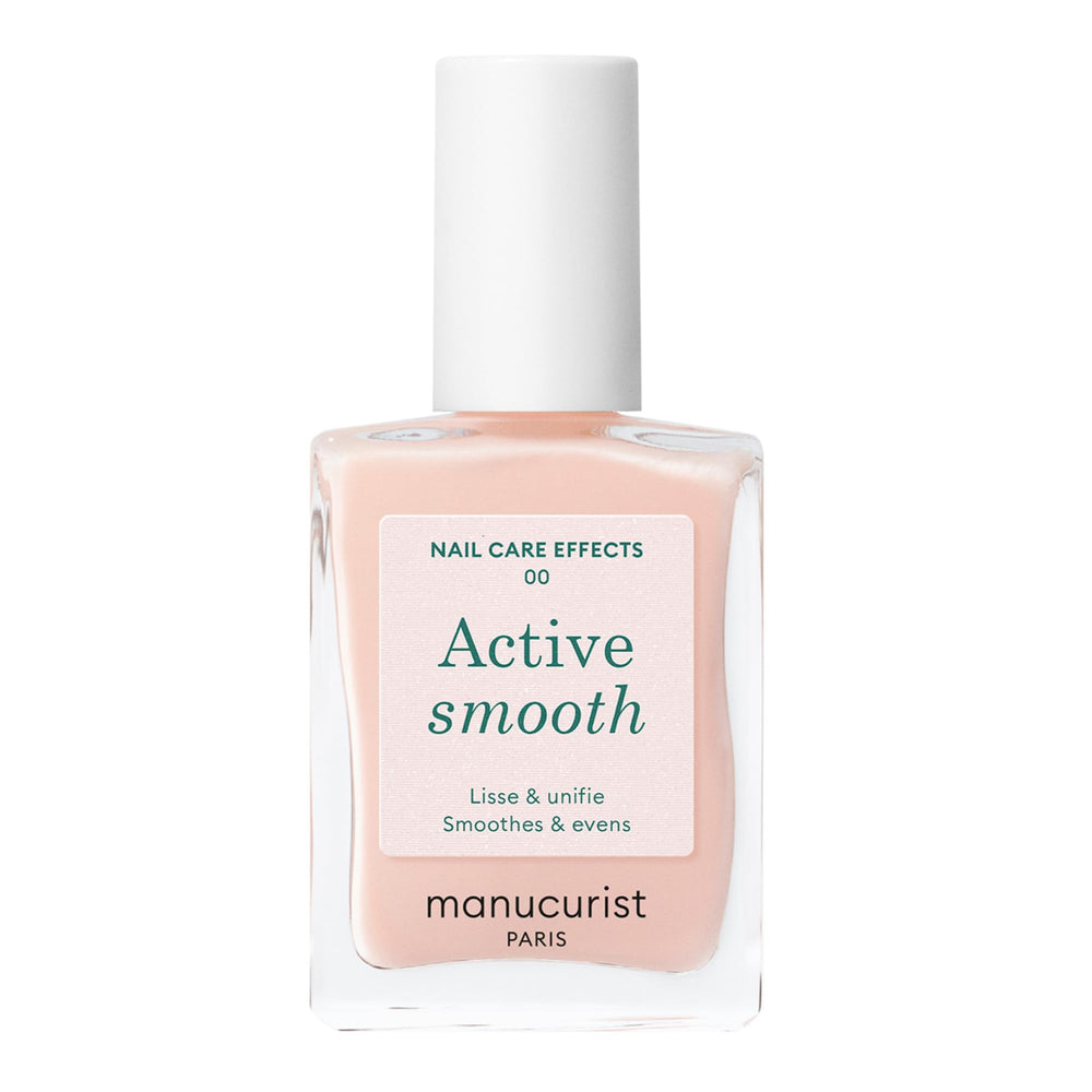 Manucurist Active Smooth bottle pour shows rosy tint and nail strength.