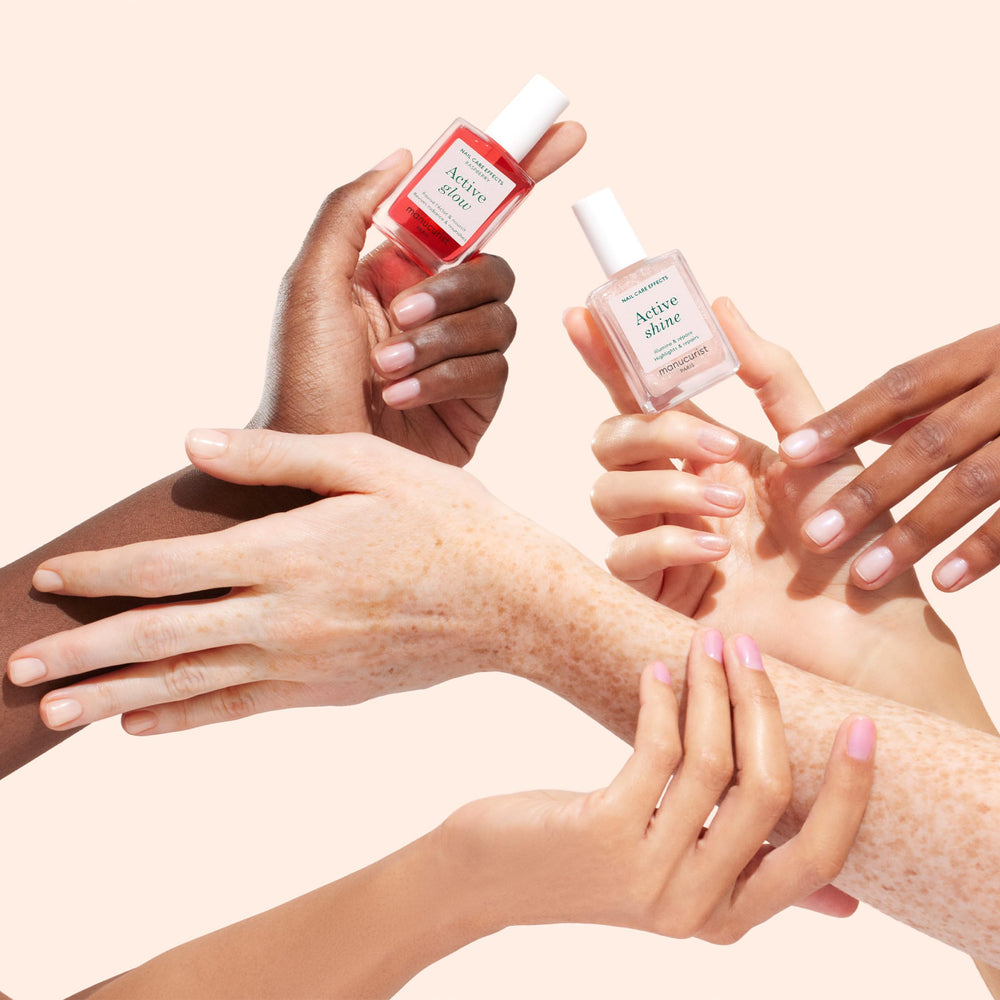 Manucurist Active Smooth swatch demonstrates concealer-like coverage for nails