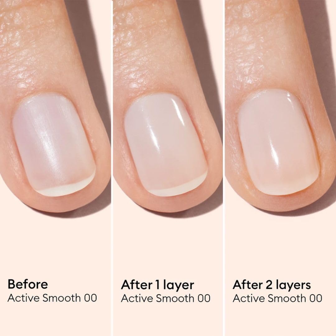 Manucurist Active Smooth nails before after display subtle transformation.
