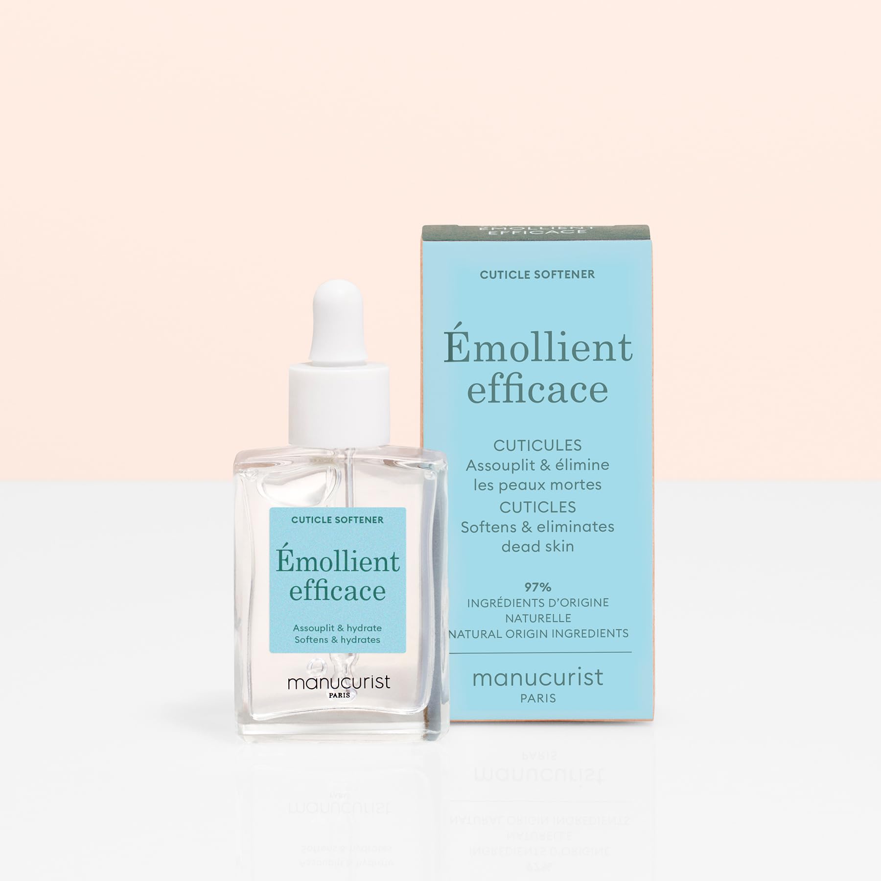 Manucurist Cuticle Remover bottle close-up highlighting formula