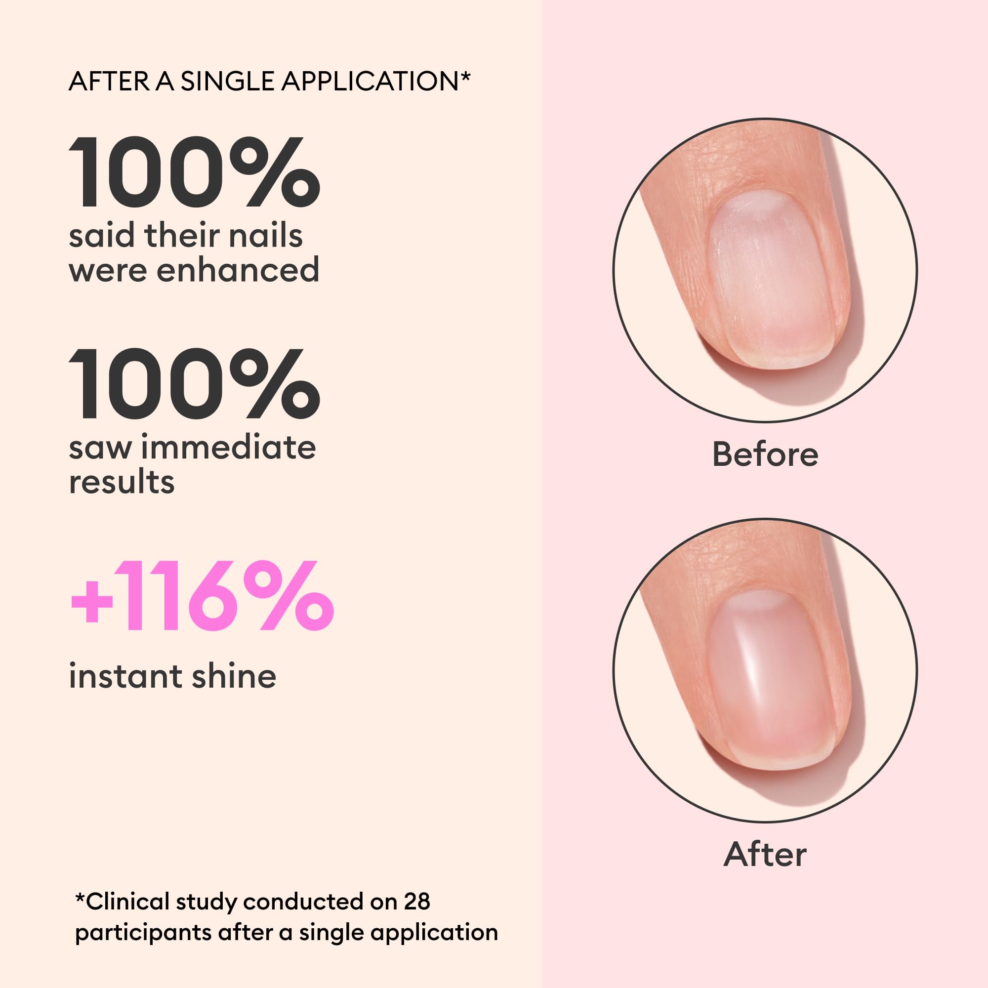 Manucurist Glossy Booster Duo bare-nails close-up shows healthy, revitalized nail surface