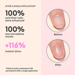 Manucurist Glossy Booster Duo bare-nails close-up shows healthy, revitalized nail surface