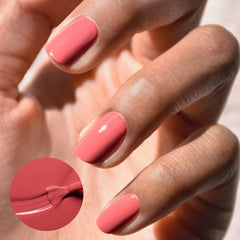 Manucurist Bois de Rose application showing smooth, beginner-friendly polish application.