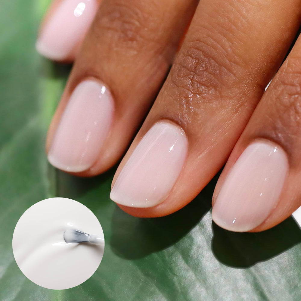Manucurist Green Milky White brush stroke showing easy application.