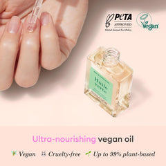 Manucurist Green Oil drop application showing cuticle hydration.