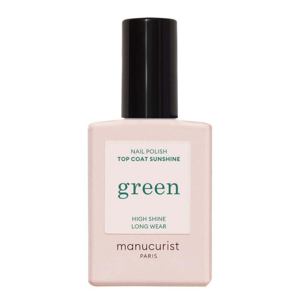 Manucurist Green Sunshine Top Coat applying for gel-like shine without a lamp