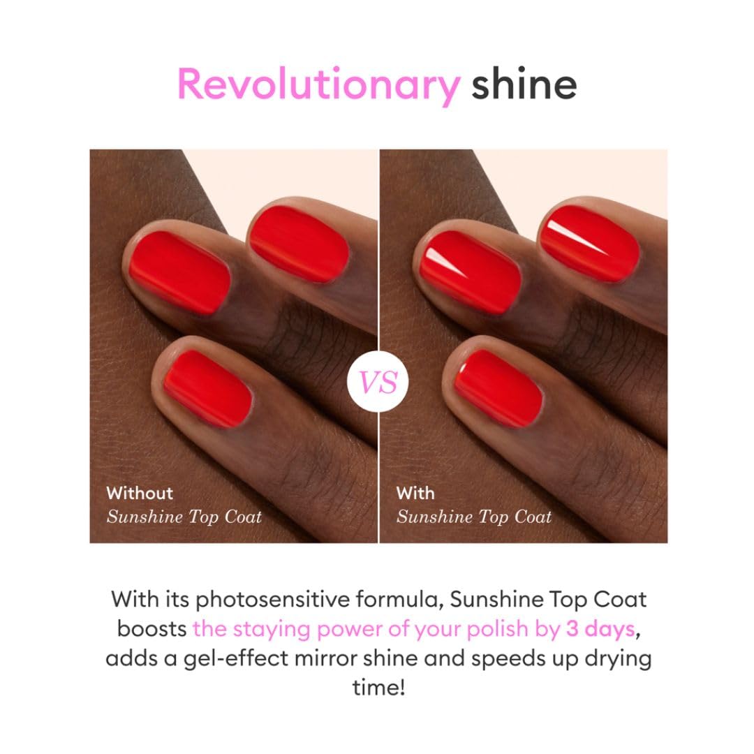 Manucurist Green Sunshine Top Coat delivers gel-like gloss without UV lamp
