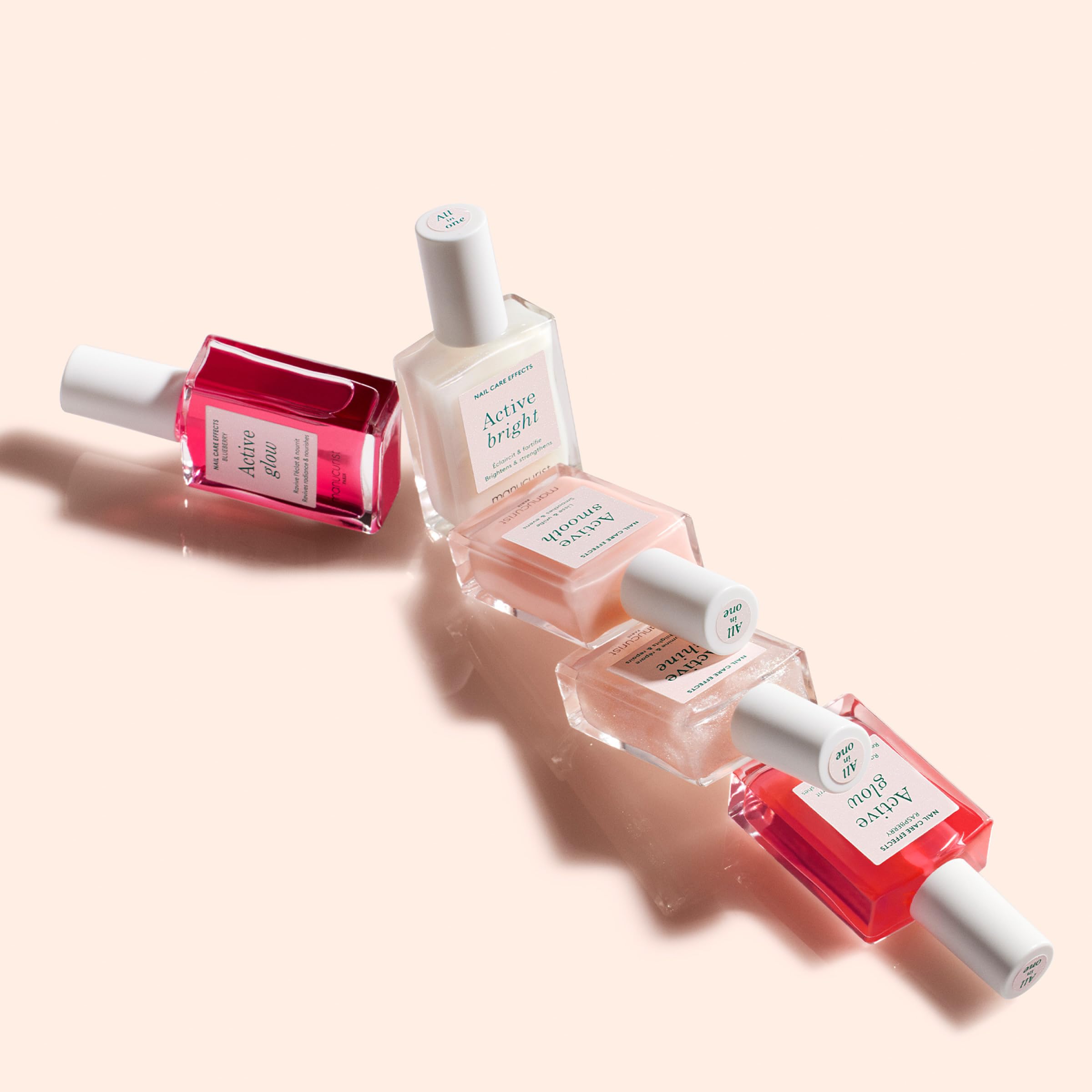 Manucurist Rainbow Active Blueberry Glow bottle showcases cool-toned radiance with fast-dry formula