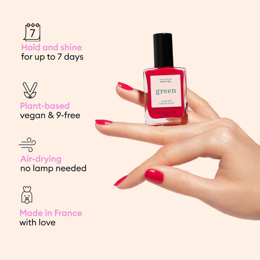Manucurist System Green drying drops illustrating accelerated drying and cuticle nourishment