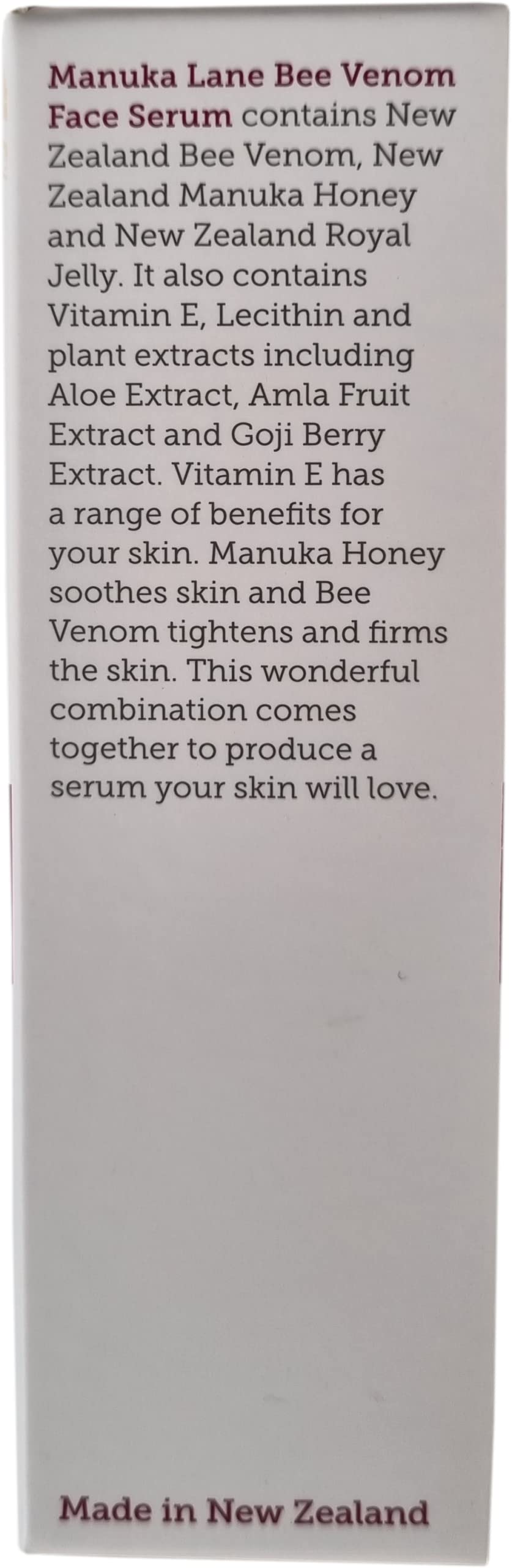 Sérum Manuka Lane vitamina E nutre y protege la piel.