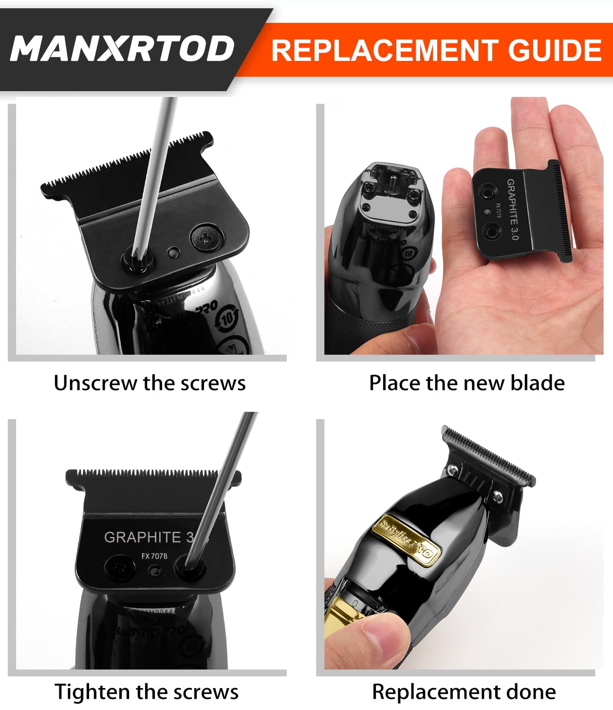 Manxrtod Graphite 3.0 replacement blade in-hand with protective cover.