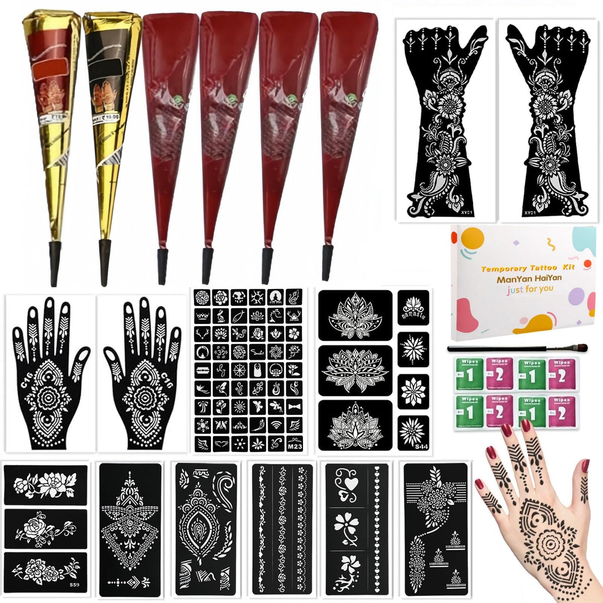 ManYan HaiYan 12-sheets stencil collection for versatile DIY body art