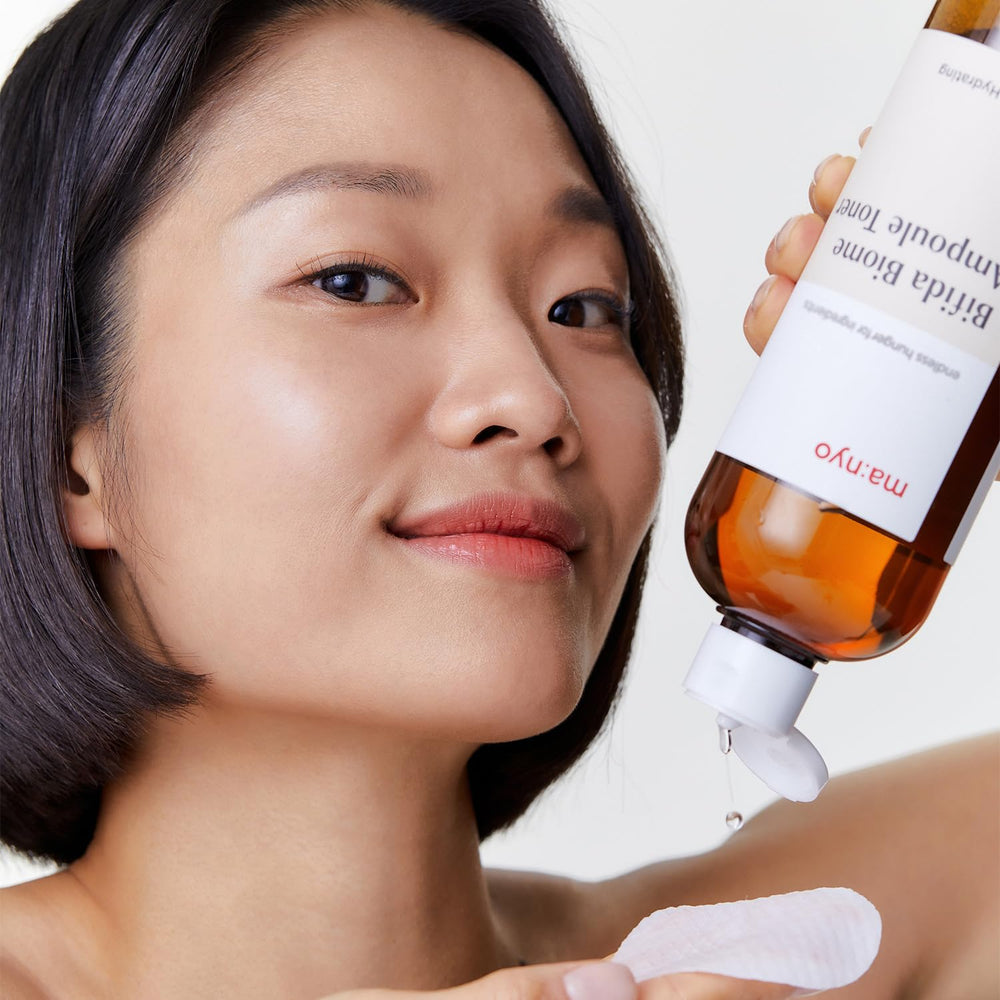 Manyo Bifida Biome Ampoule Toner sensitive-skin use shows gentle skin-friendly care