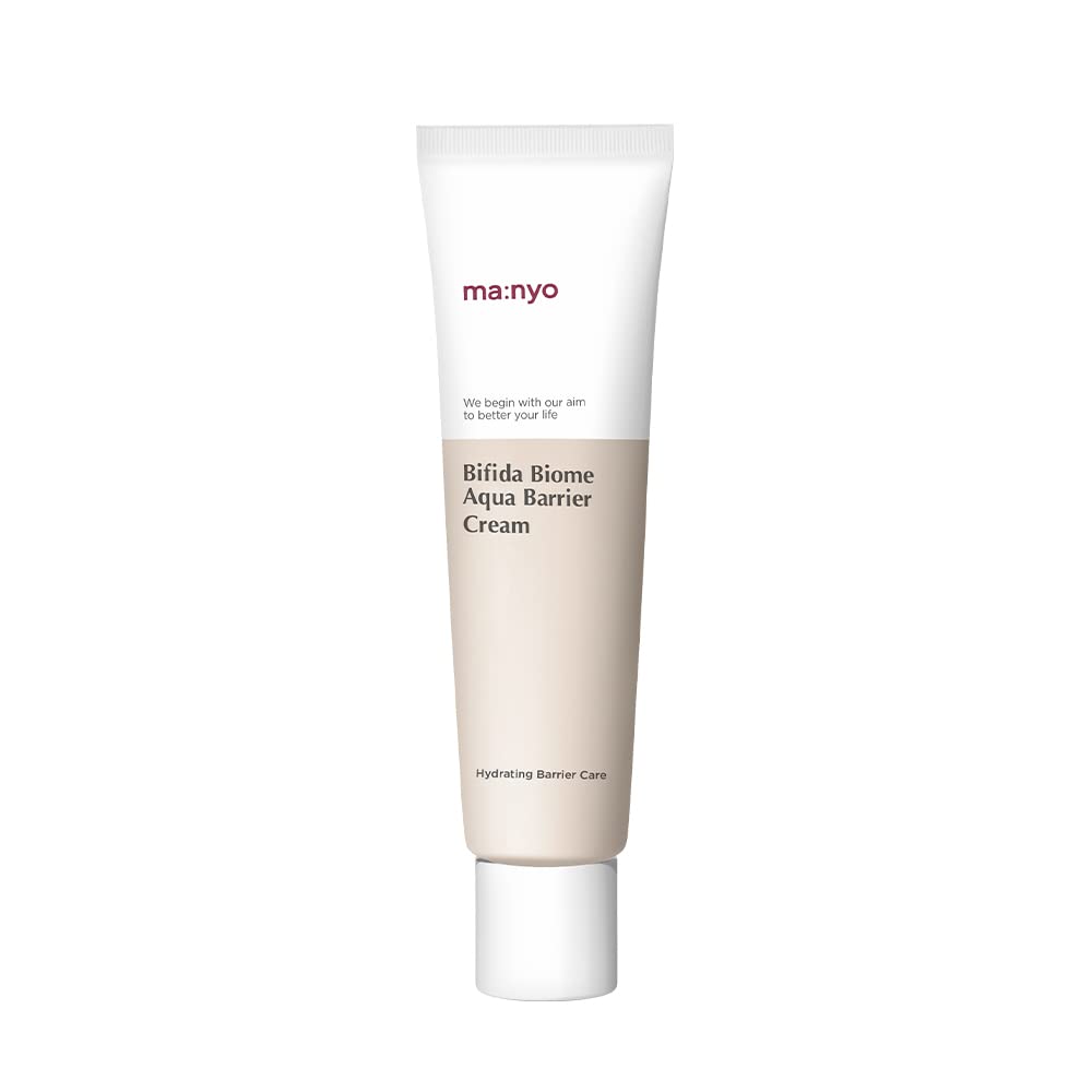 Manyo Bifida Biome Aqua Barrier Cream packaging showcases premium moisture protection