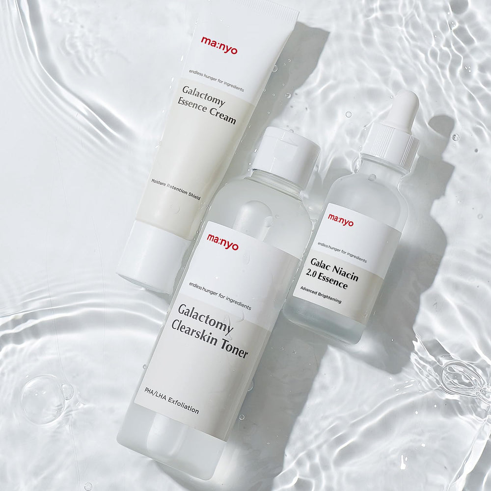 Manyo Galactomy Clear Skin Toner packaging hints fermentation benefits.