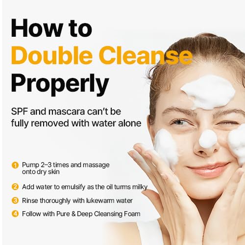MANYO Pure Cleansing Oil illustrates the double-cleansing step prepping skin.